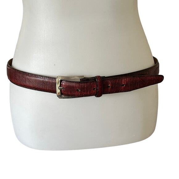 Vintage Brighton Embossed Lizard-Print Belt main image 7